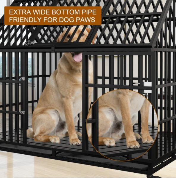 Fiery Fortress 54” Heavy Duty Dog Crate for Large & XL Dogs