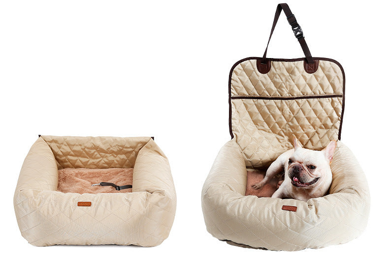 2-in-1 Pet Dog Carrier & Folding Car Seat Pad