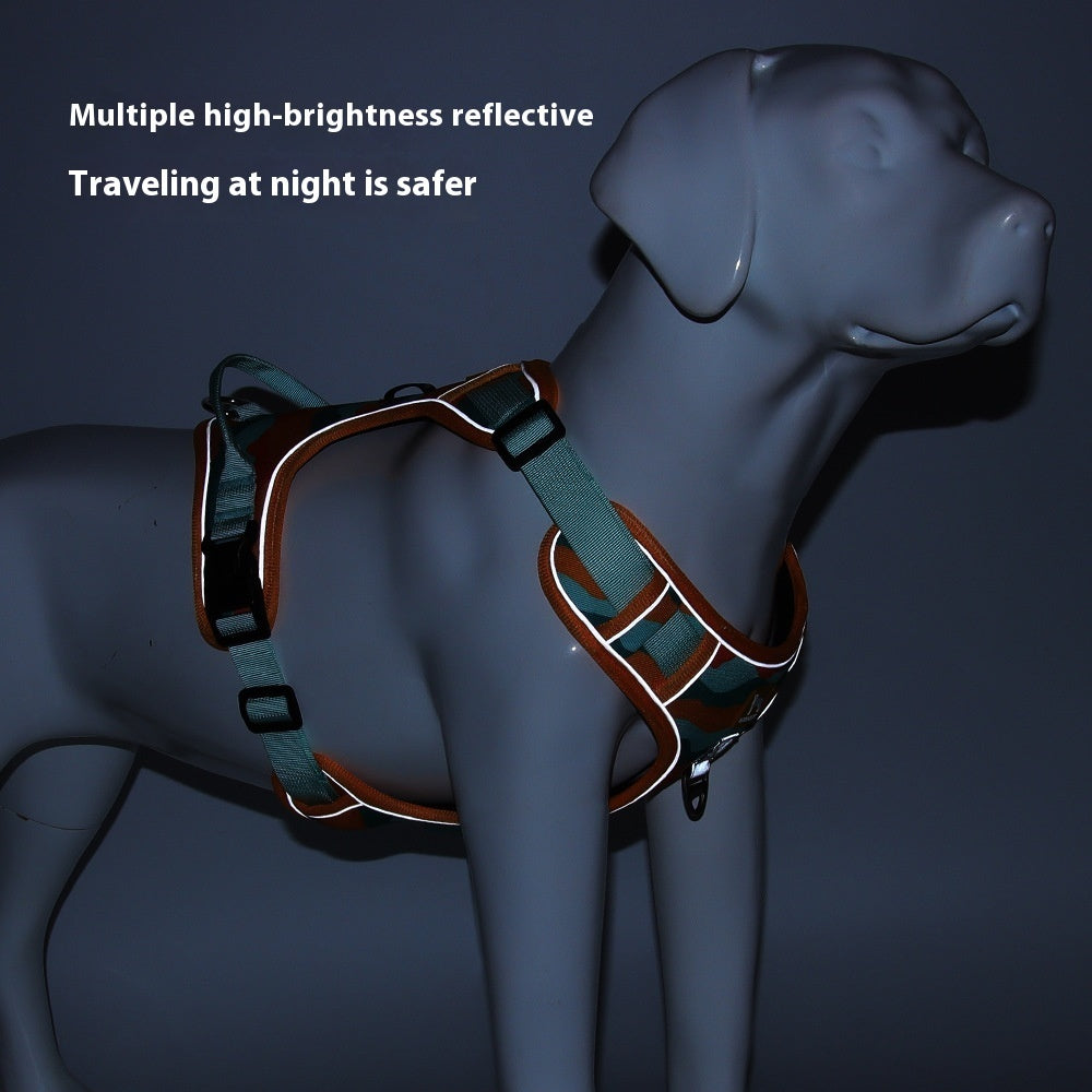 Dog Chest and Back Reflective Commuter Harness with Hand-Holding Rope – Comfortable, Safe & Stylish