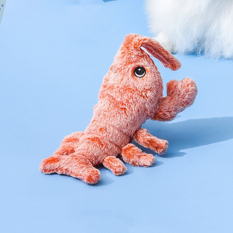 Electric Jumping Shrimp Cat Toy – USB Rechargeable Interactive Plush Lobster