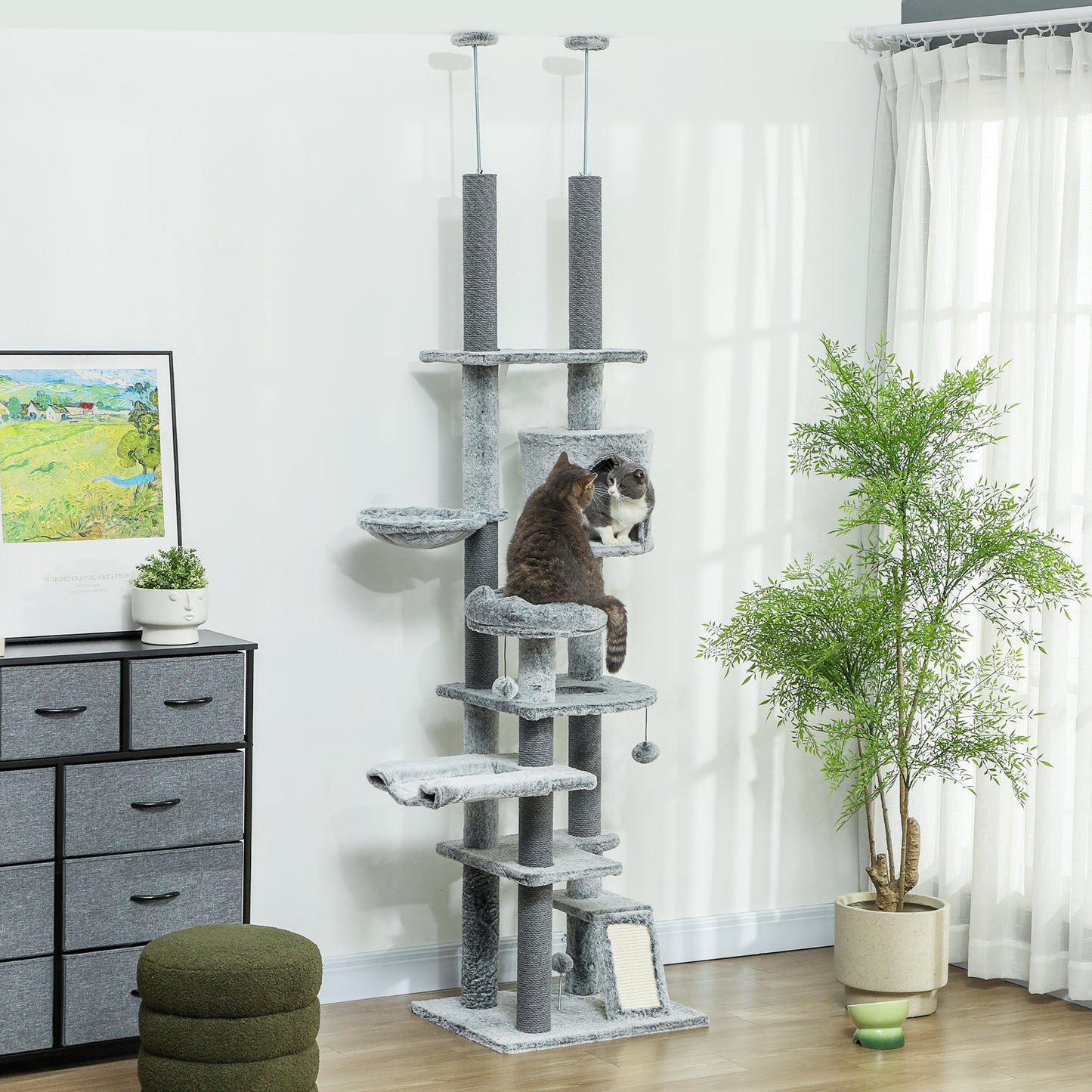 31" Cat Tree Tower – Scratching Posts with Beds and Condo