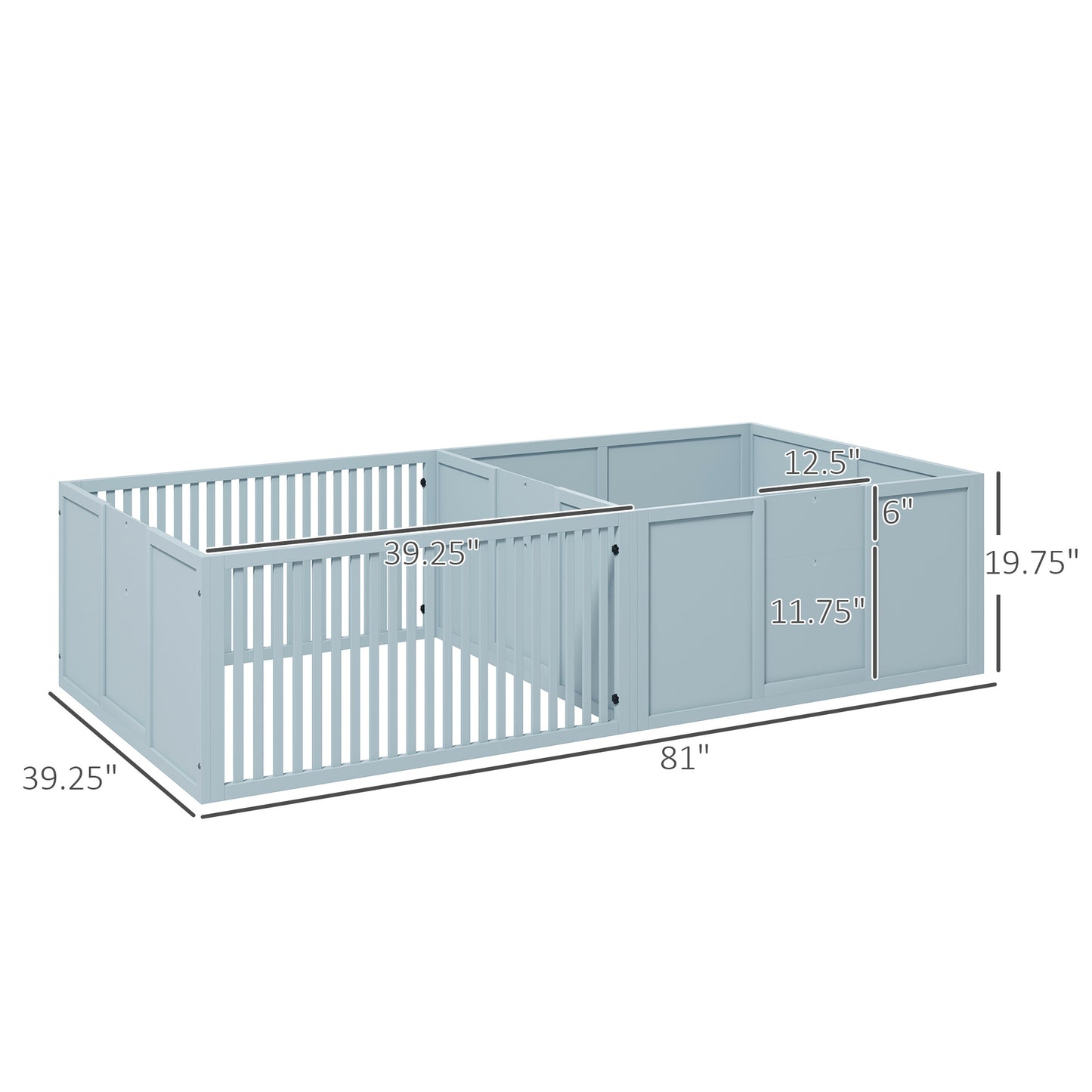 PawHut Dog Egg Crate for Mothers & Newborn Puppies – Indoor Puppy Playpen with Removable Doors, Grey