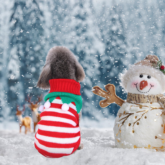 Pet Christmas Turtleneck Sweater – Winter Holiday Knit for Dogs and Cats