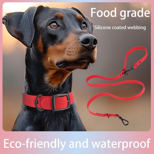 FieryFur Silicone Pet Collar & Leash Set – Waterproof, Adjustable & Easy to Clean for Small to Large Dogs