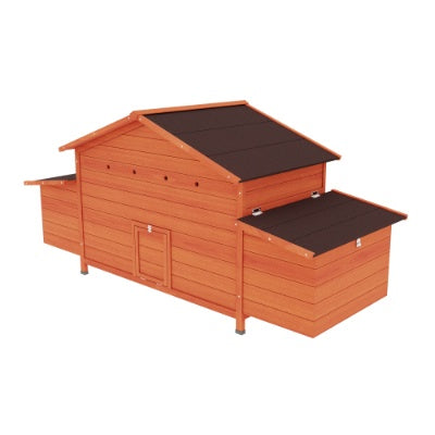 Large Wooden Chicken Coop with Nesting Boxes & Leakproof Tray
