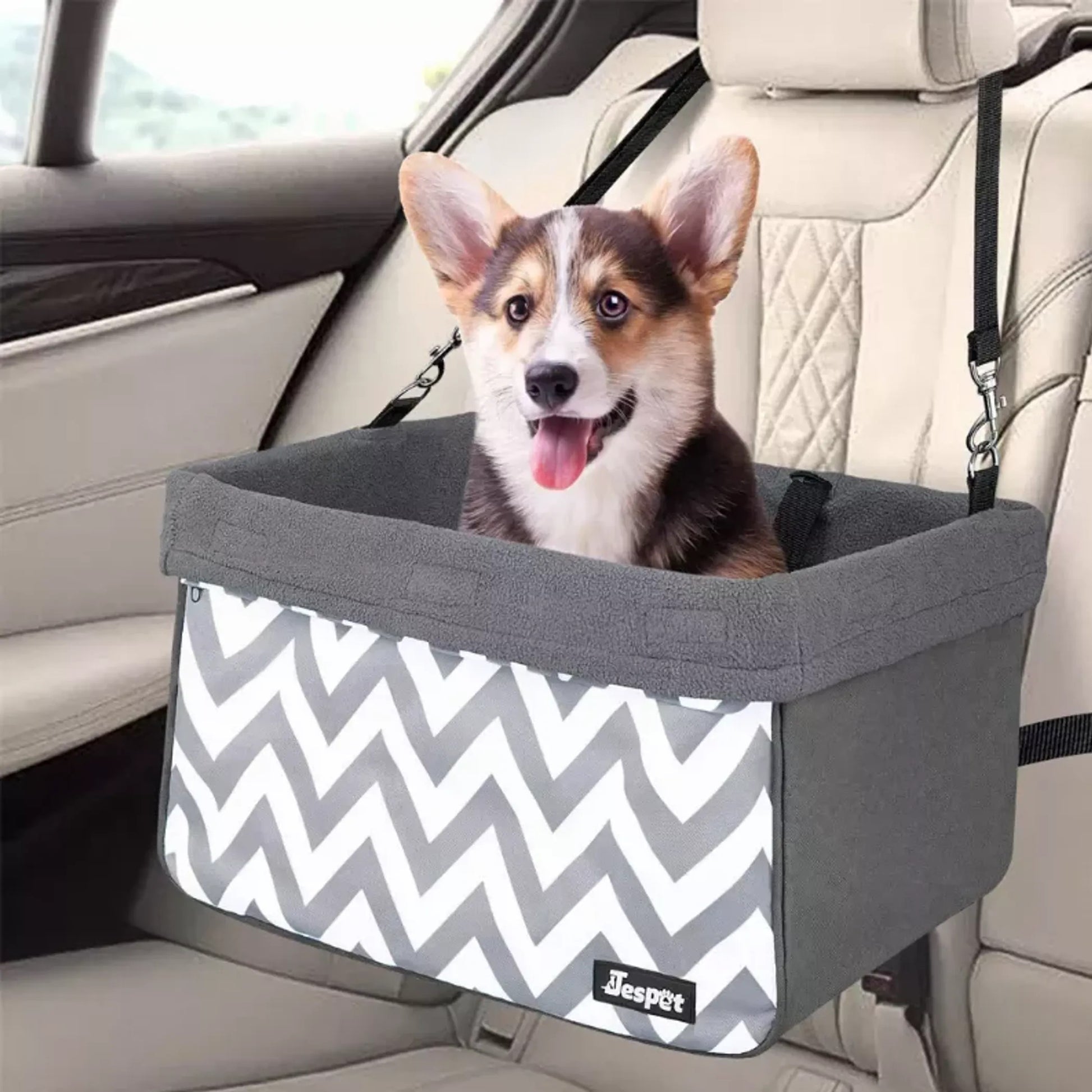 luxury dog booster car seat for small dogs soft interior padding comfort