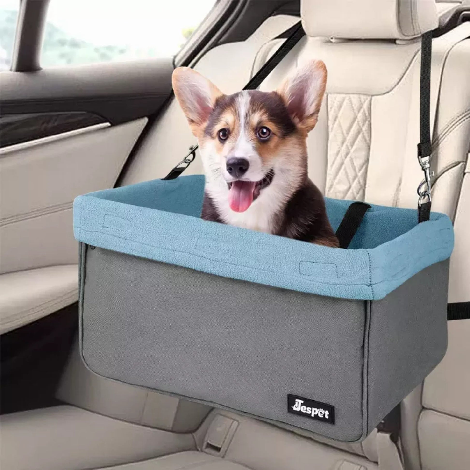 luxury dog booster car seat for small dogs safety belt attachment secure fit