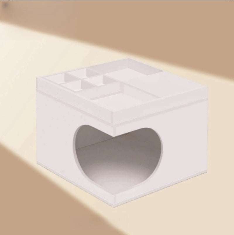 Fiery Home Multi-Functional Cat Station with Hidden Bed & Side Table Design