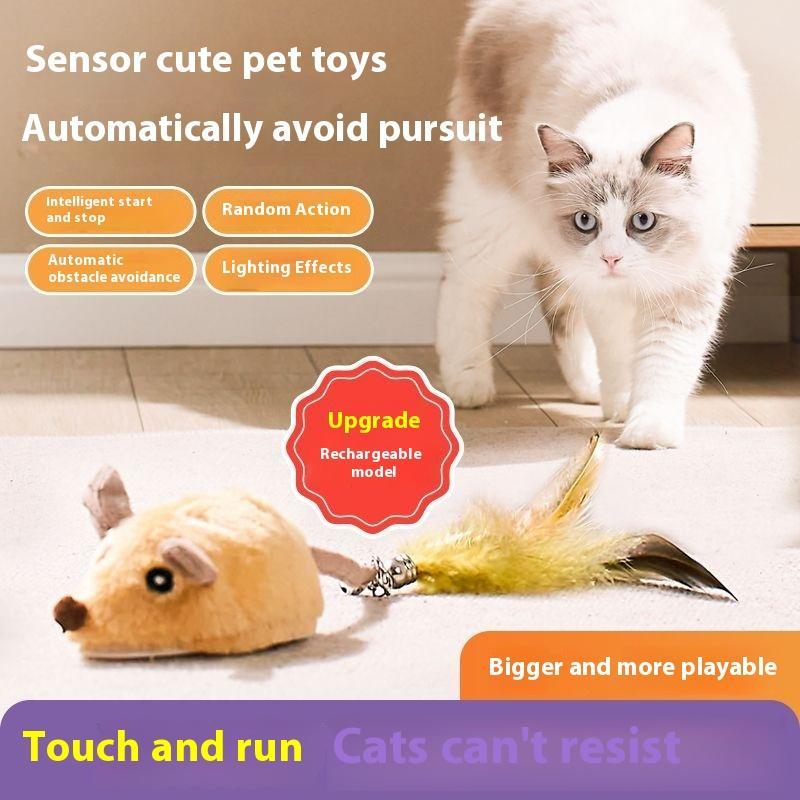 Electric Orange Mouse – Smart Interactive Cat Toy (Rechargeable)