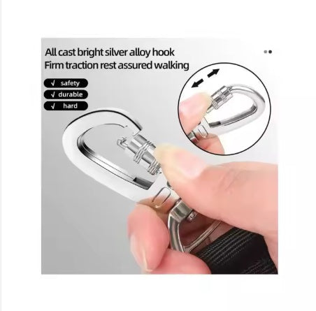 YT Heavy-Duty Dog Leash – Shock-Absorbing, Dual Handle & Car Safety Seat Belt (4–6ft)