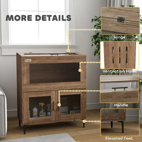 Fiery Habitat 30-Gallon Stackable Reptile Tank with Storage Cabinet