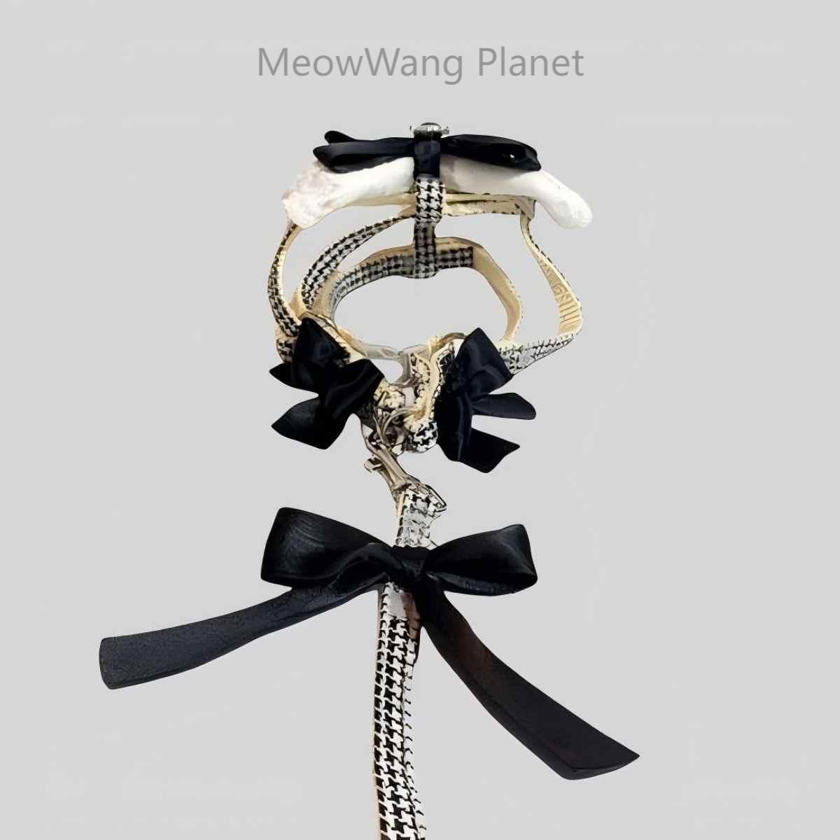 FieryFur Luxury Lace Pet Harness & Leash Set – Elegant Adjustable Escape-Proof Vest for Cats & Small Dogs