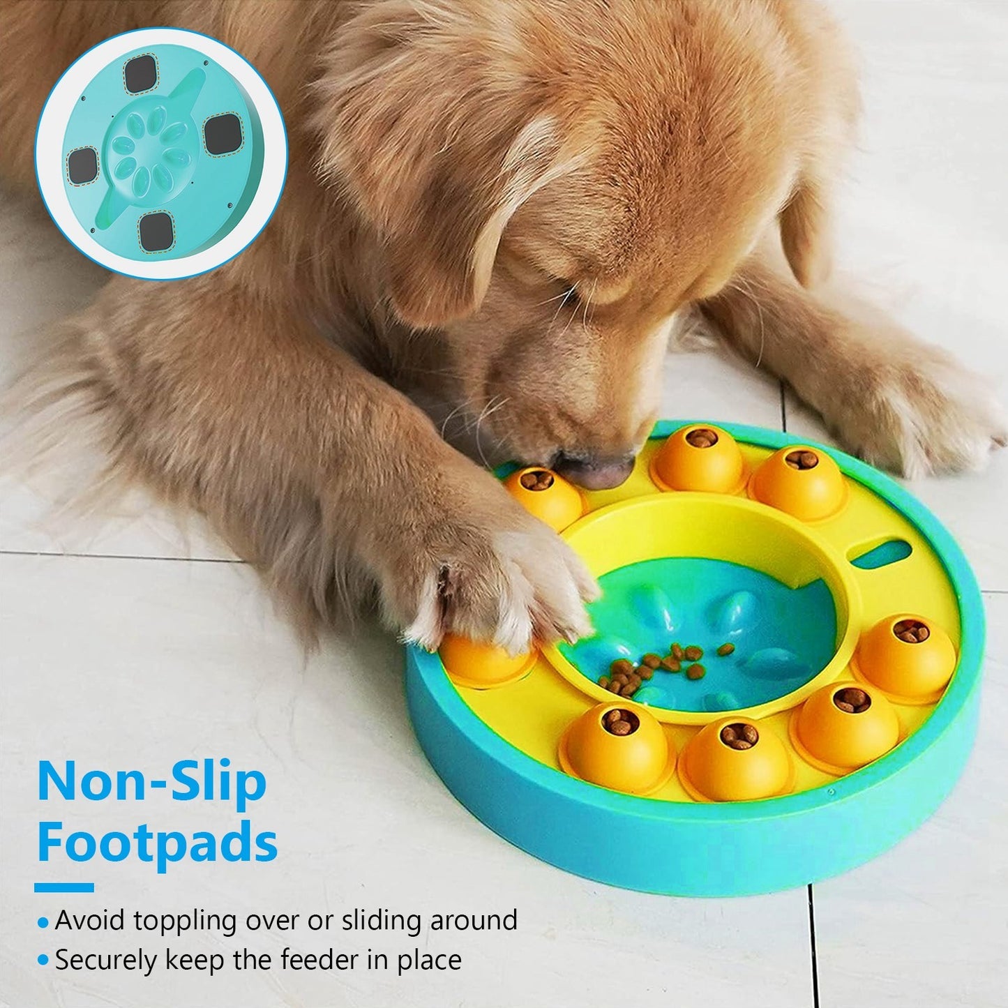 Interactive Dog Puzzle Feeder Toy – Slow Feeding Wheel with Treat Dispenser for IQ Training & Mental Enrichment
