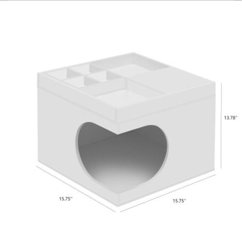 Fiery Home Multi-Functional Cat Station with Hidden Bed & Side Table Design