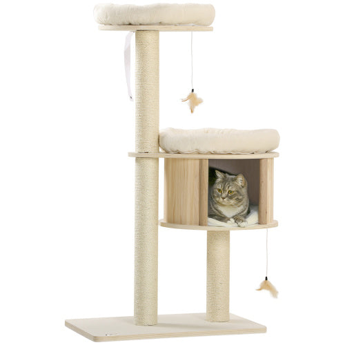 3-Level Cat Tree – Sisal Scratching Posts with Cushions