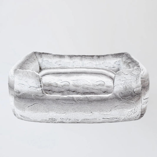 luxury bolster dog bed for small dogs big baby bed front view