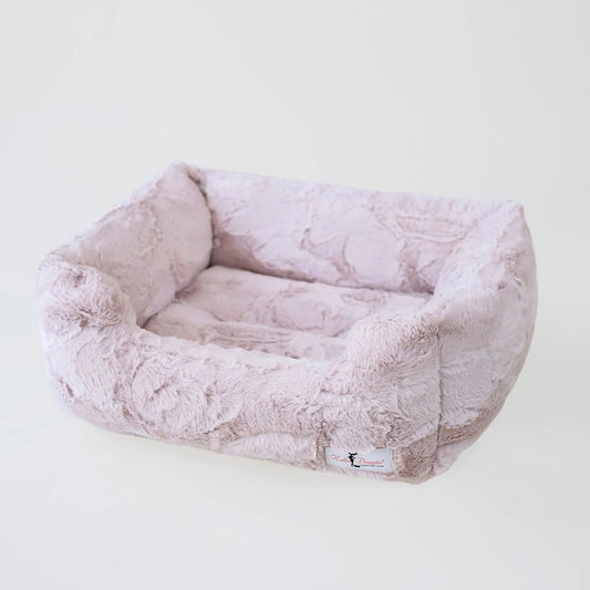 luxury dog bed for small dogs luxe plush bed front view