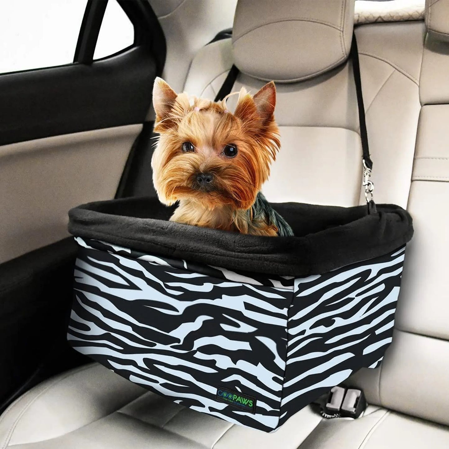 luxury dog booster car seat for small dogs front view portable design