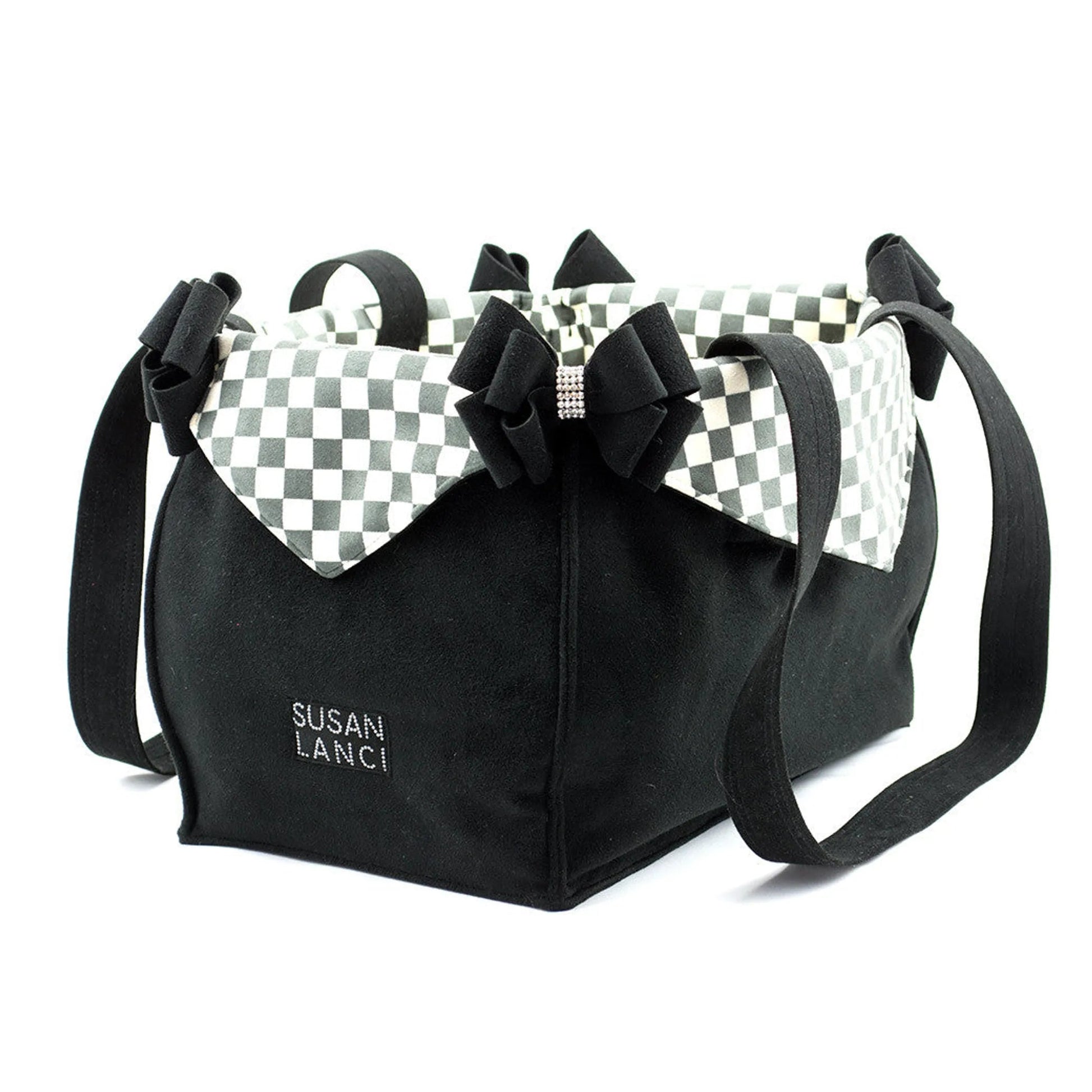 Luxury dog carrier small dogs designer bow carrier Susan Lanci