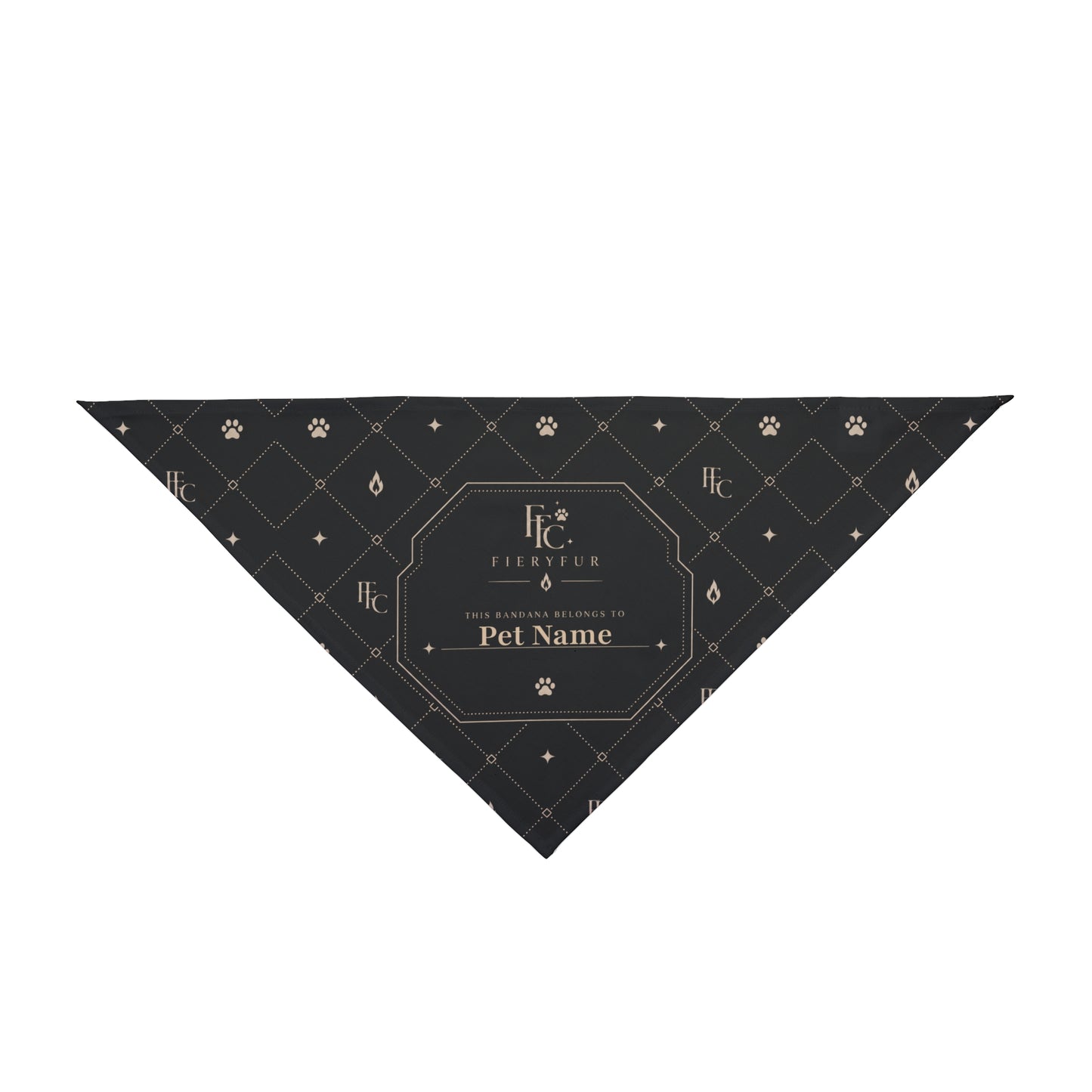 Luxury Personalized Pet Bandana for Dogs & Cats | Signature Dark Fiery Couture