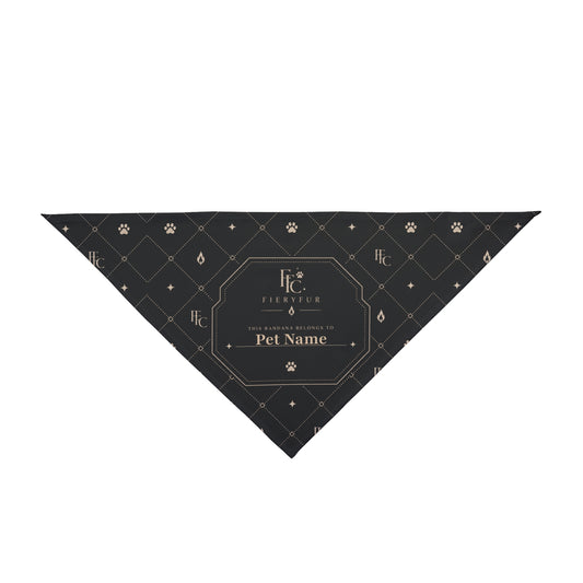 Luxury Personalized Pet Bandana for Dogs & Cats | Signature Dark Fiery Couture