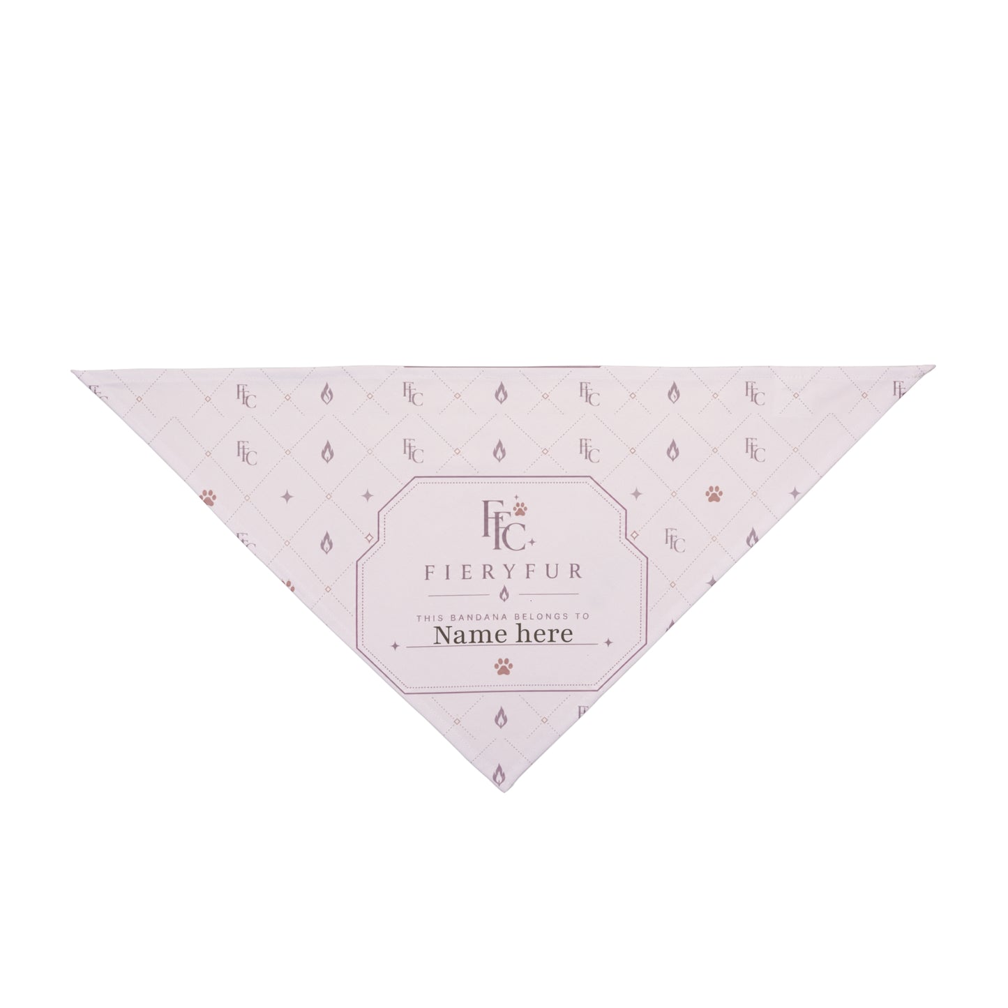 Luxury Personalized Pet Bandana for Dogs & Cats | Soft Mauve Personalized Luxury Fiery Couture