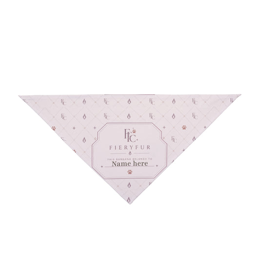 Luxury Personalized Pet Bandana for Dogs & Cats | Soft Mauve Personalized Luxury Fiery Couture