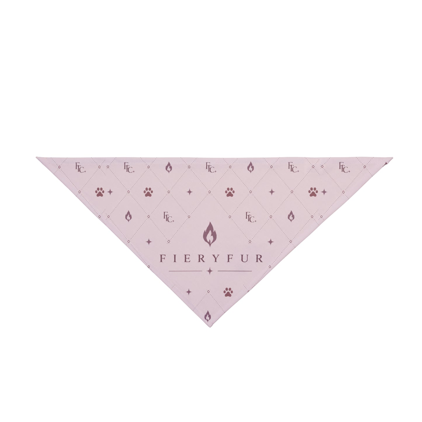 Luxury Personalized Pet Bandana for Dogs & Cats | Soft Mauve Signature Fiery Couture