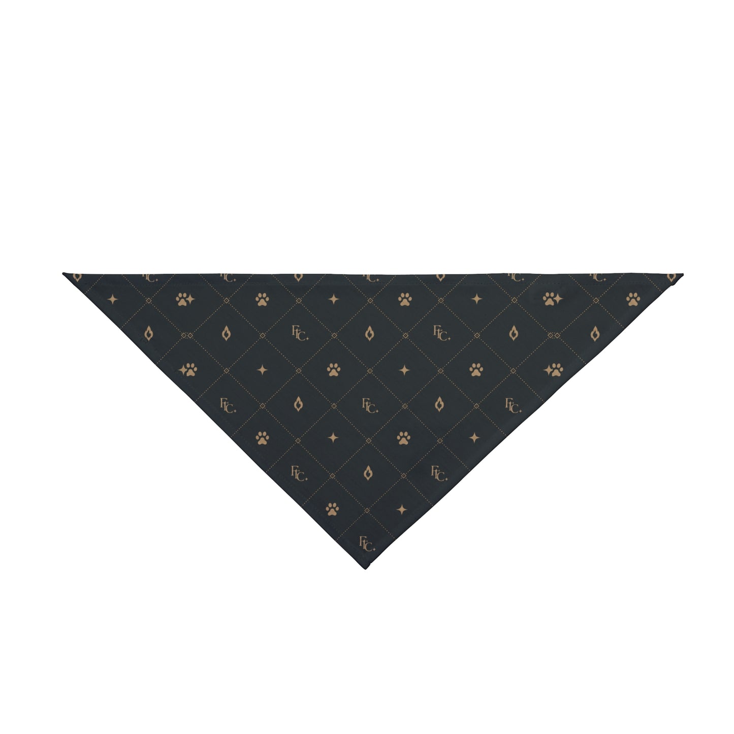 luxury pet bandana signature dark pattern luxury Fiery Couture design for dogs and cats