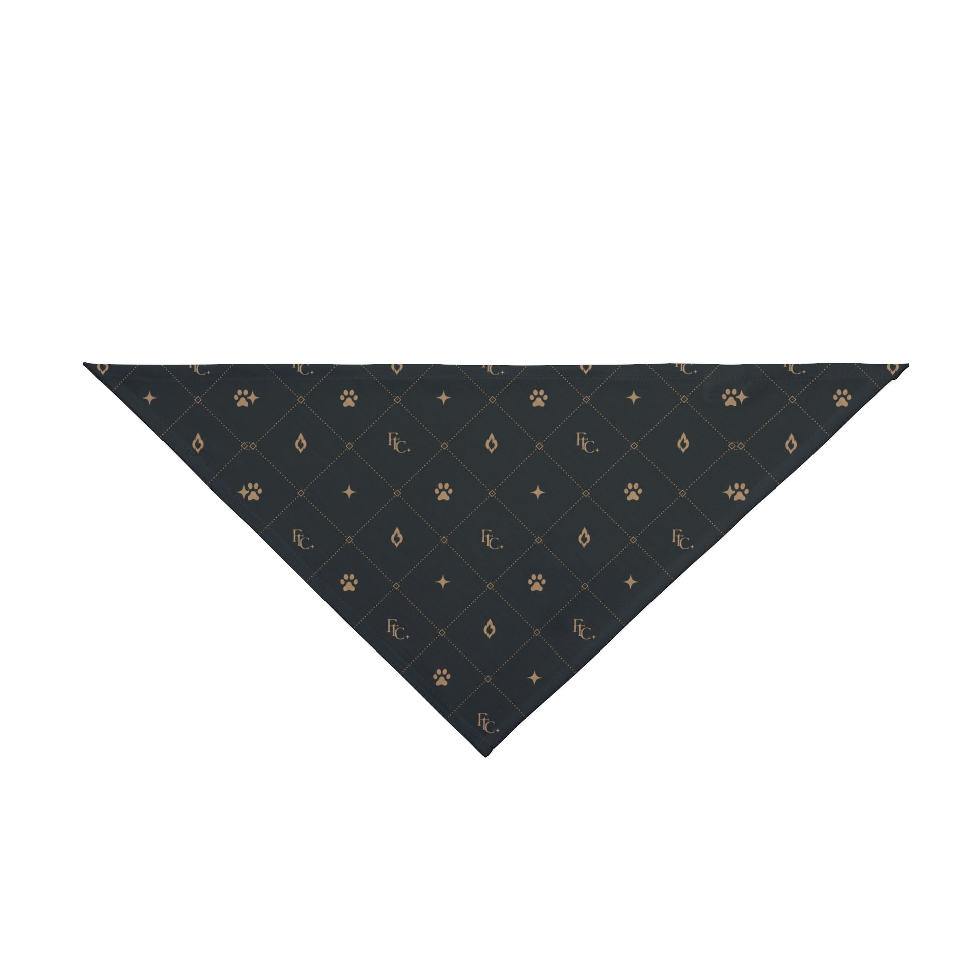 luxury pet bandana signature dark pattern luxury Fiery Couture design for dogs and cats
