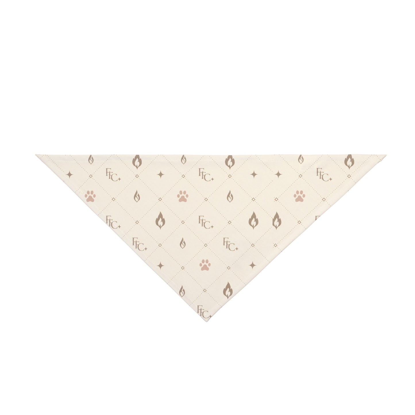luxury pet bandana warm ivory pattern luxury Fiery Couture design for dogs and cats