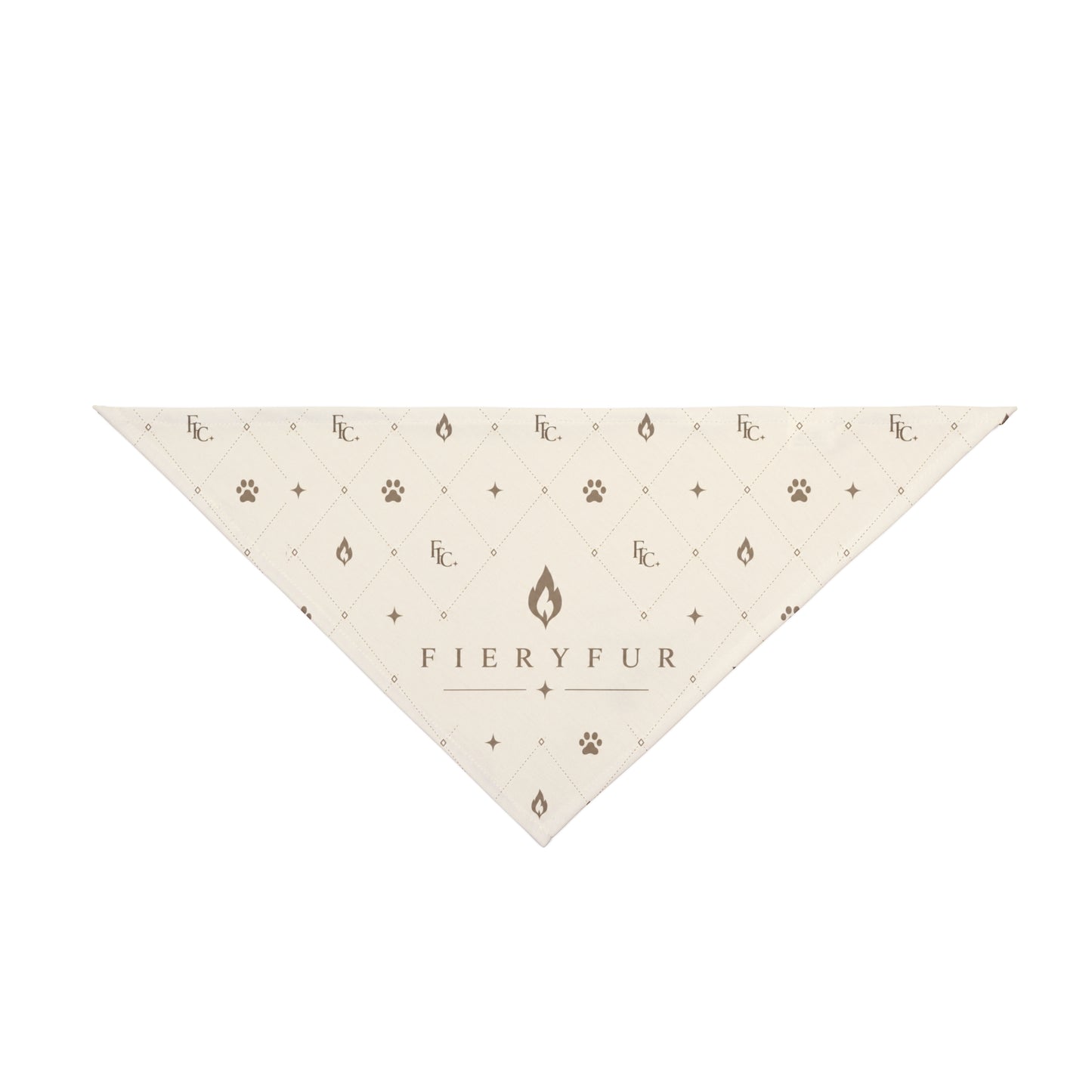 luxury pet bandana warm ivory signature Fiery Couture design for dogs and cats