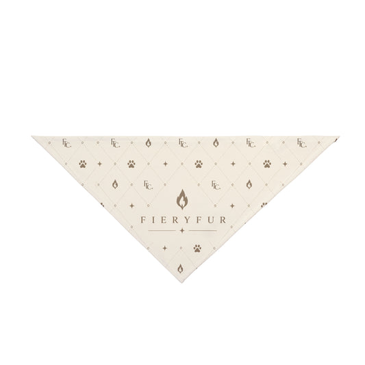 luxury pet bandana warm ivory signature Fiery Couture design for dogs and cats