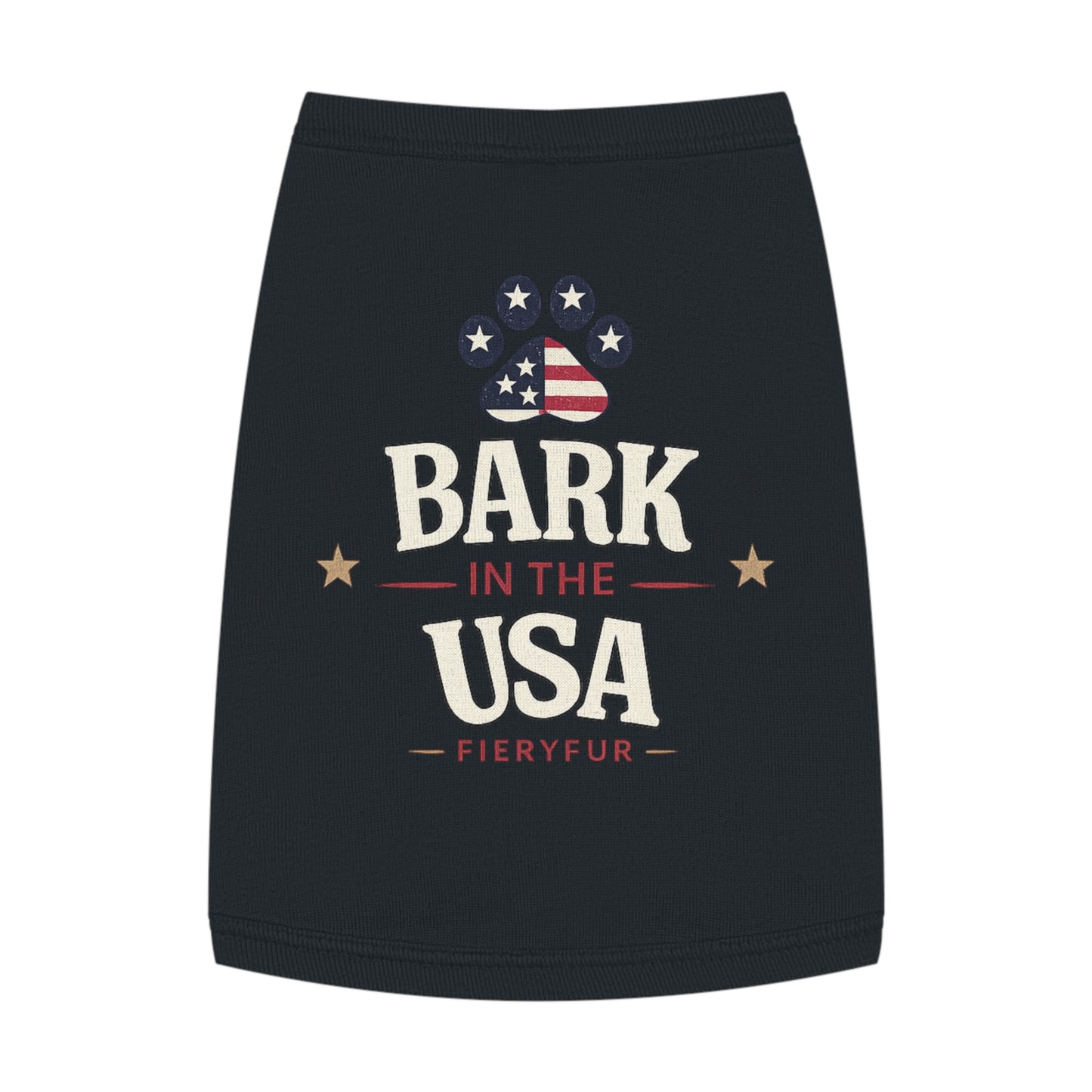 patriotic pet tank top for dogs Bark In The USA 4th of July design