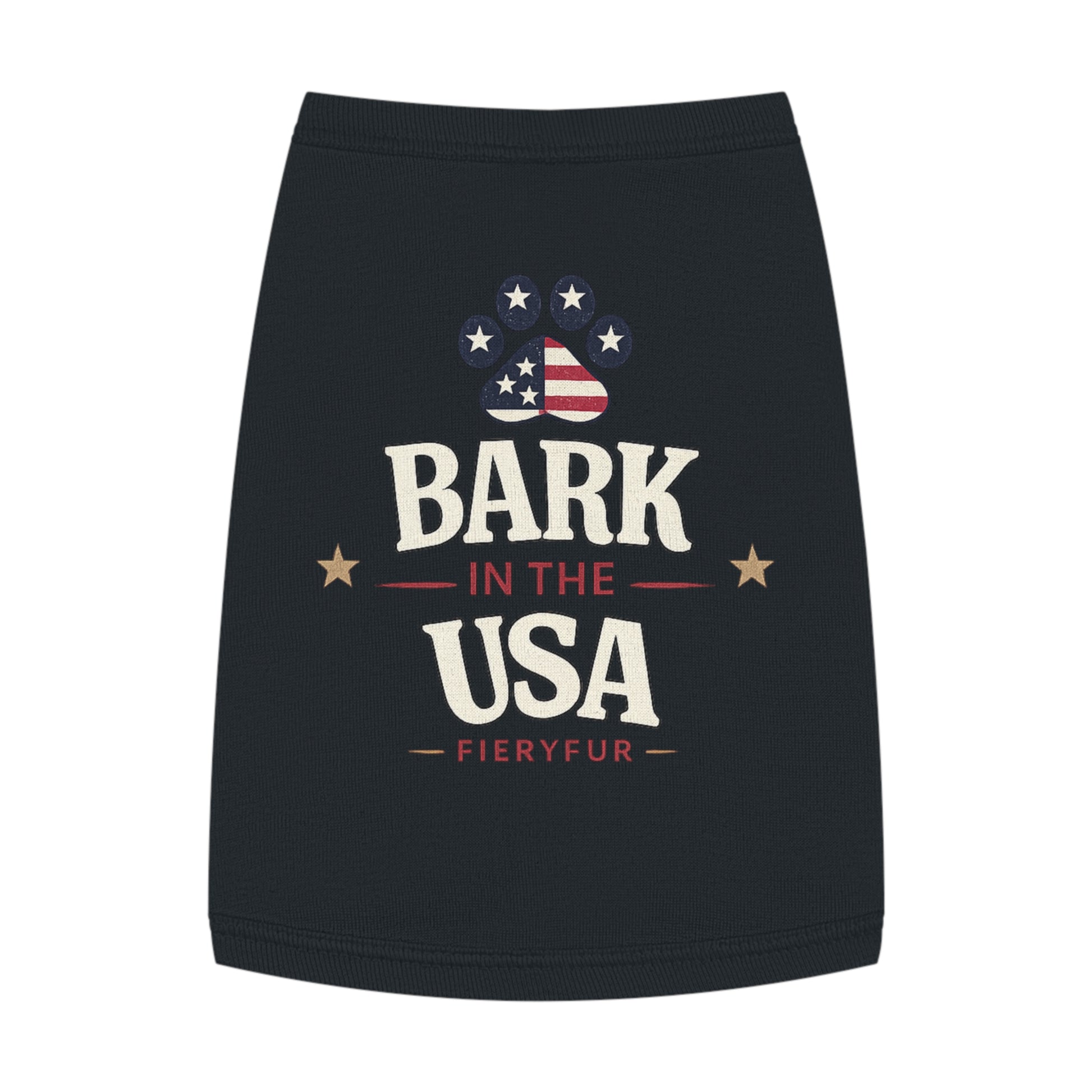 patriotic pet tank top for dogs Bark In The USA 4th of July design