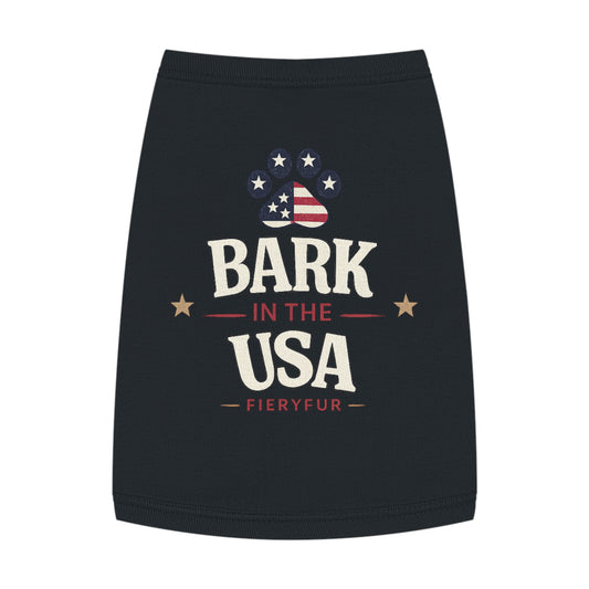 patriotic pet tank top for dogs Bark In The USA 4th of July design