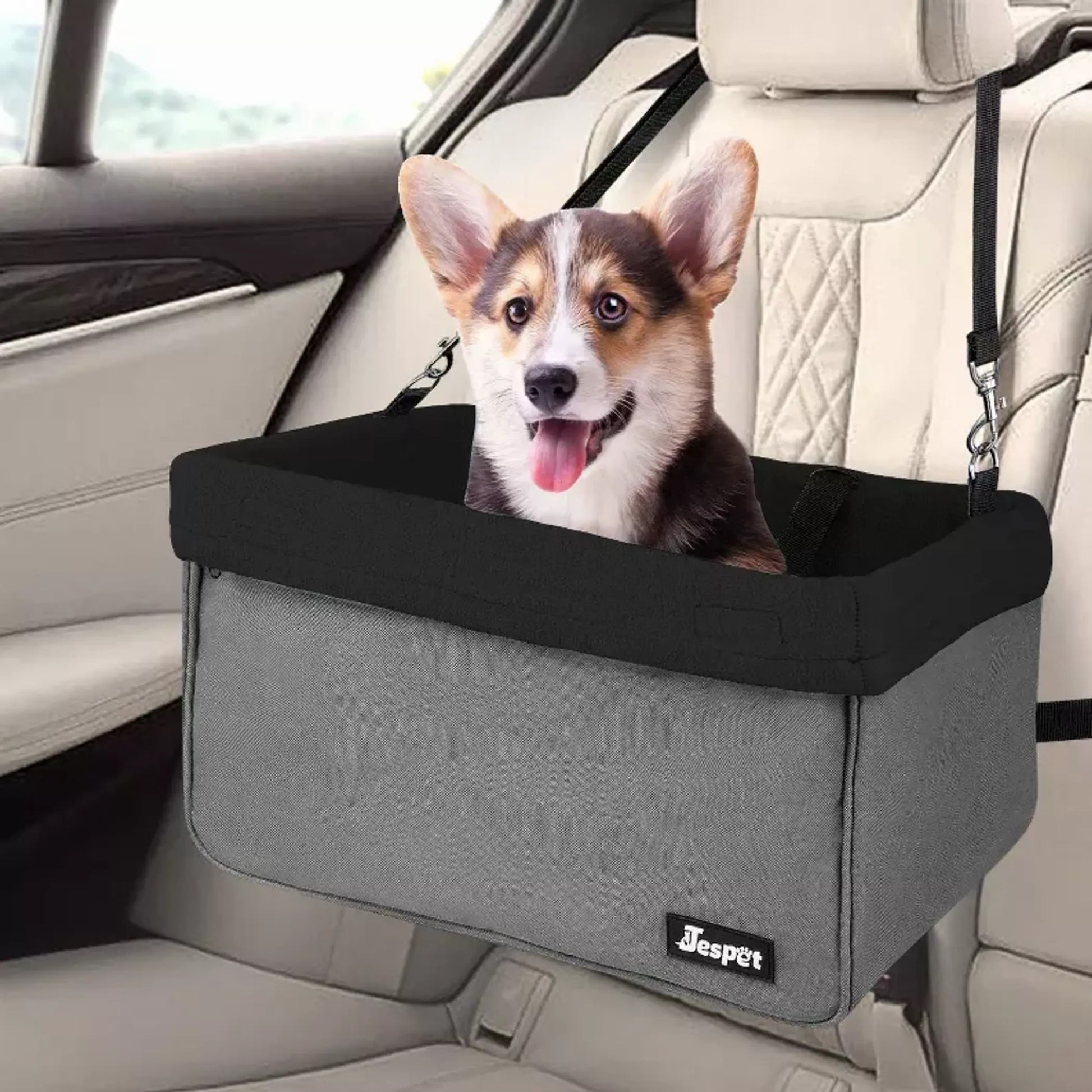 luxury dog booster car seat for small dogs travel use elevated view